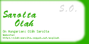 sarolta olah business card