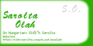 sarolta olah business card